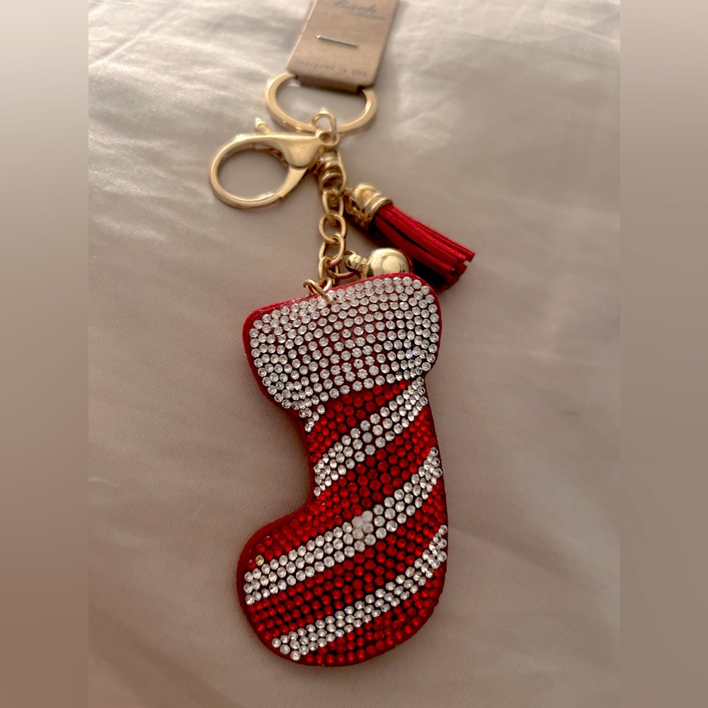 Stocking candy cane Keychain